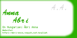 anna abri business card
